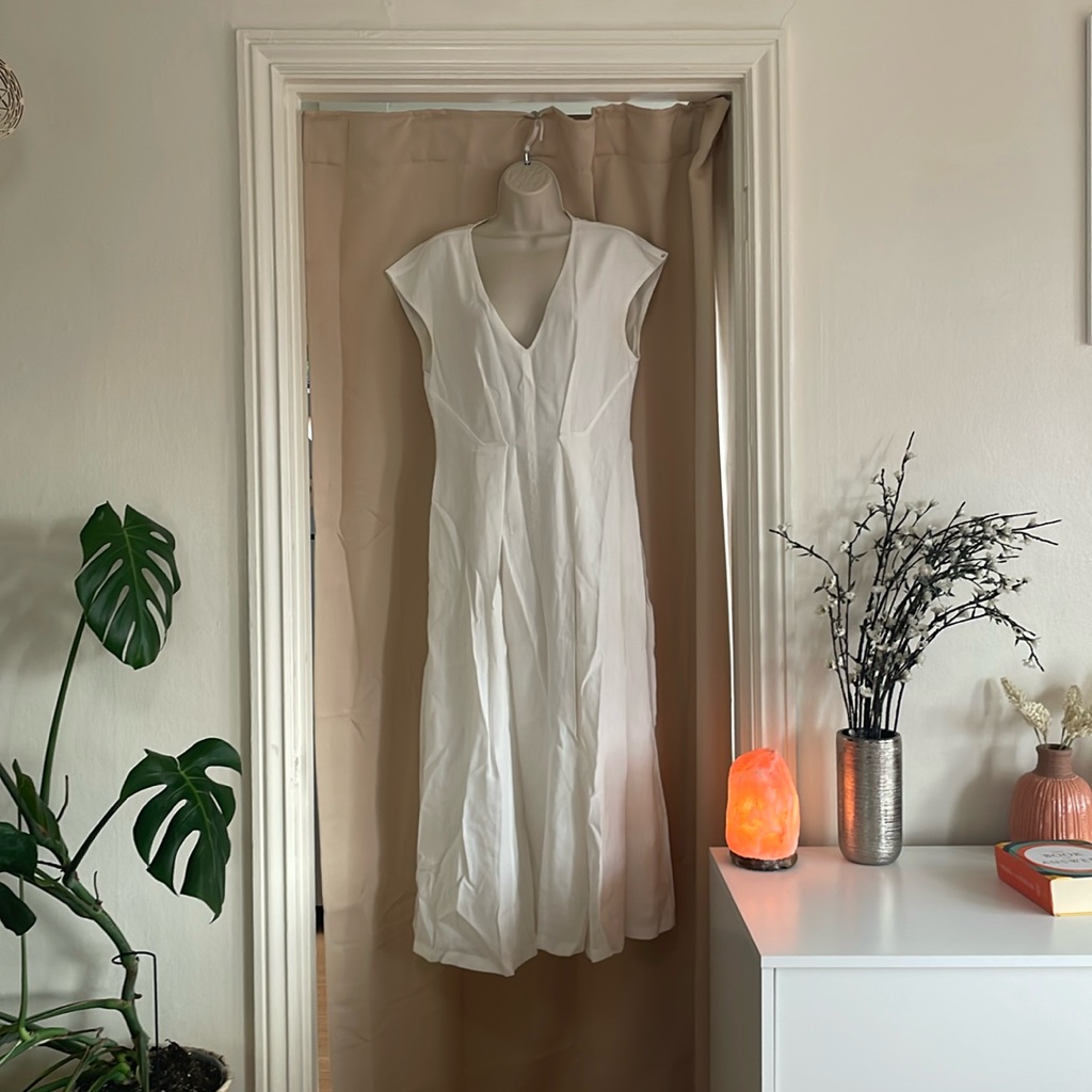 Sportmax White Long Dress With Pockets